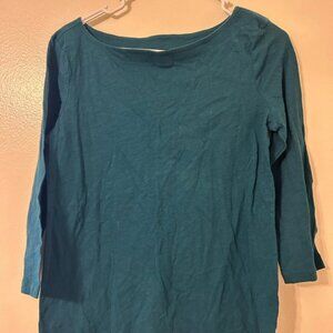 LOFT Teal 3/4 Sleeve Women's Top